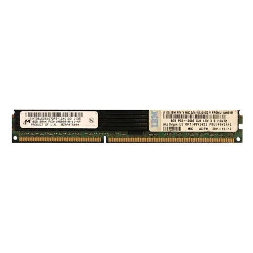49Y1431-OEM OEM 8GB DDR3-1333MHz PC3-10600 ECC Registered VLP RDIMM CL9 2Rx8 1.35V 240-Pin  Memory Module