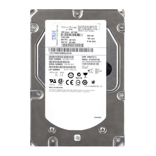 49Y1866 IBM 600GB 15000RPM SAS 6Gb/s 16MB Cache 3.5-Inch Hard Drive for DS3512 Storage System