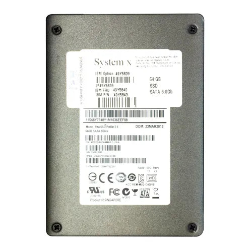 49Y5839 IBM 64GB Multi-Level Cell SATA 6Gb/s Hot Swappable 2.5-Inch Solid State Drive for Flex System x220