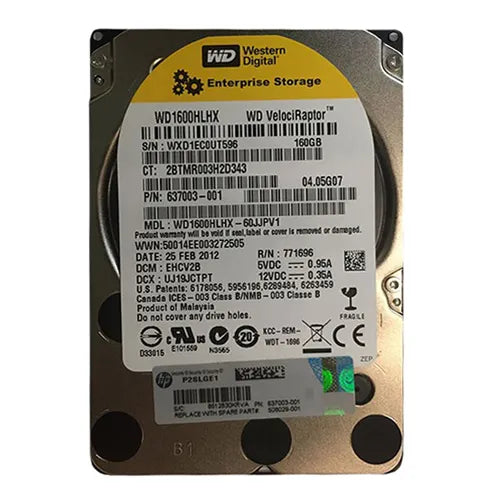 508029-001 HP 160GB 10000RPM SATA 1.5Gb/s 16MB Cache 3.5-Inch Hard Drive with Tray