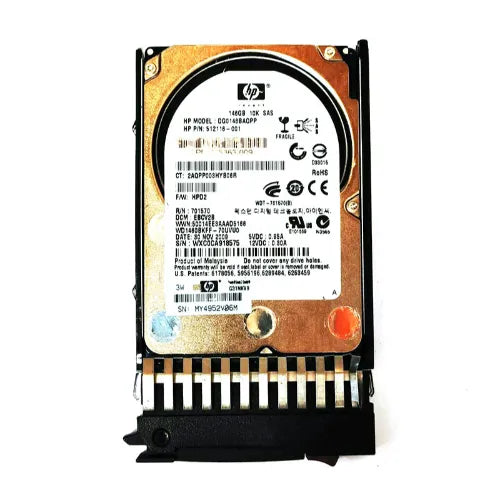 512116-001-1 - HP 146GB 10000RPM SAS 3Gb/s Hot-Pluggable Dual Port SFF 2.5-inch Hard Drive with Tray for Gen1/7 ProLiant Server