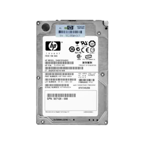 512544-001-GEN - HP 72GB 15000RPM SAS 6Gb/s Hot-Pluggable Dual Port SFF 2.5-Inch Enterprise Hard Drive with Tray for Gen1/7 ProLiant Server/Storage Array