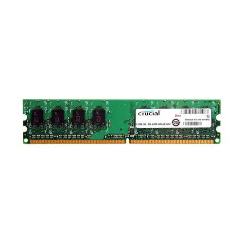 CT2KIT6464AA80E - Crucial 1GB Kit (2 X 512MB) DDR2-800MHz PC2-6400 ECC Unbuffered CL6 240-Pin DIMM Memory