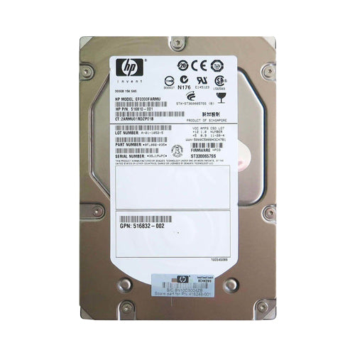 516810-001 HP 300GB 15000RPM SAS 6Gb/s LFF Hot-Pluggable Dual Port 3.5-inch Hard Drive for ProLiant DL120 G5
