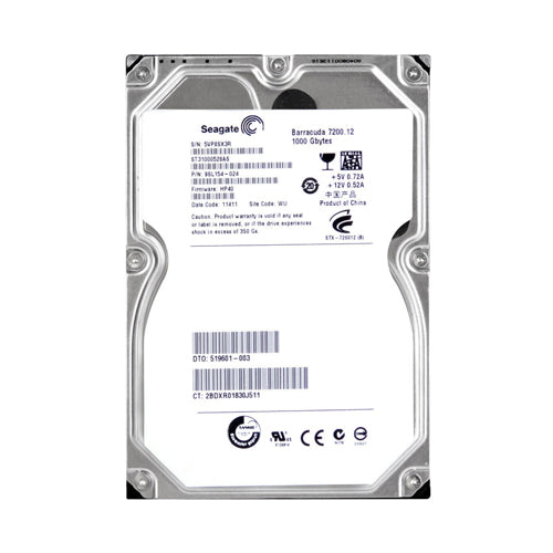 519601-003 HP 1TB 7200RPM SATA 3Gb/s NCQ 32MB Cache Hot-Swappable 3.5-inch Midline Hard Drive with Tray