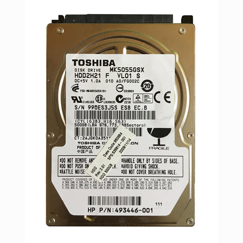 535814-001 HP 500GB 5400RPM SATA 1.5Gb/s 8MB Cache 2.5-inch Hard Drive