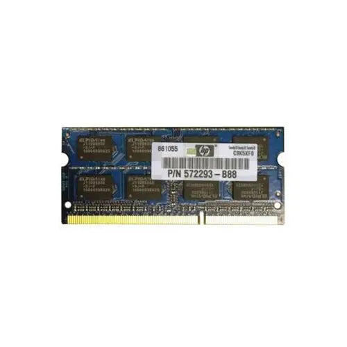 572293-B88 - Módulo de memoria HP de 2 GB DDR3-1333MHz PC3-10600 sin búfer ECC CL9 de 204 pines SoDimm de 1,35 V de bajo voltaje