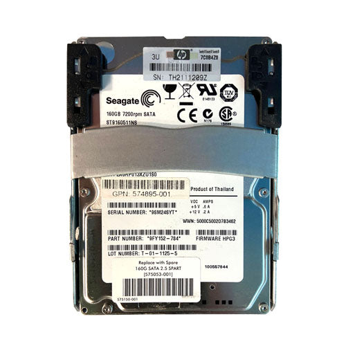 575053-001 HP 160GB 7200RPM SATA 3Gb/s SFF Hot-Pluggable 2.5-inch Midline Hard Drive for ProLiant Server Blades