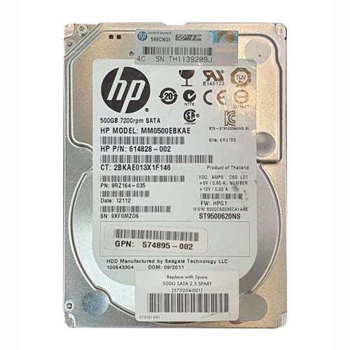575151-001 HP 500GB 7200RPM SATA 3Gb/s 16MB Cache 2.5-inch Midline Hard Drive
