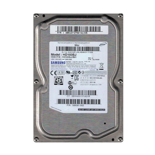 588581-002 HP 1TB 7200RPM SATA 3Gb/s NCQ 16MB Cache Hot Pluggable 3.5-inch Midline Hard Drive