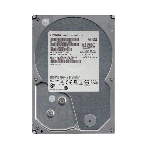 590657-002 HP 750GB 7200RPM SATA 3Gb/s NCQ 32MB Cache 3.5-inch Midline Hard Drive