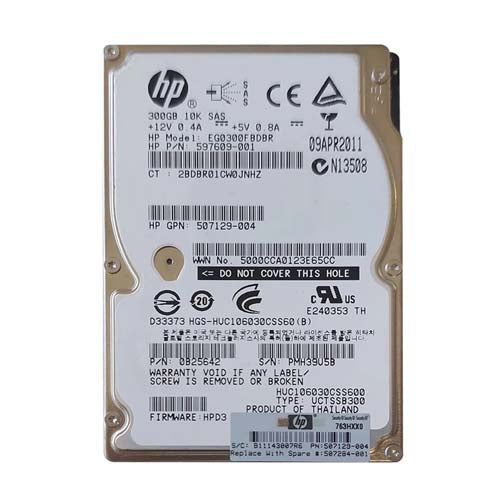 597609-001 HP 300GB 10000RPM SAS 6Gb/s SFF Hot-Pluggable Dual Port 2.5-inch Hard Drive for ProLiant BL20p G4