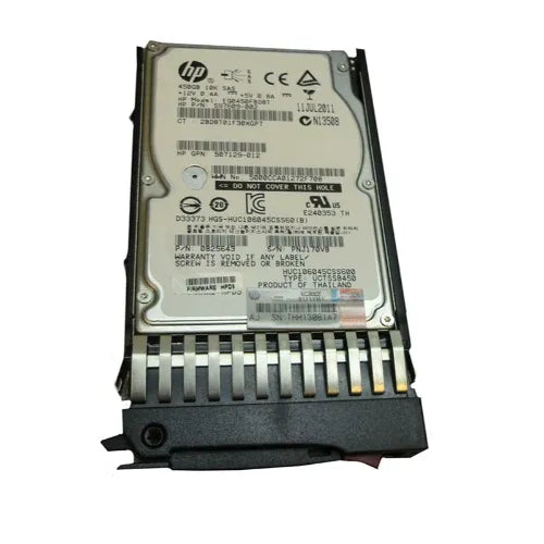 597609-002-GEN - HP 450GB 10000RPM SAS 6Gb/s Hot-Swappable SFF 2.5-Inch Enterprise Hard Drive with Tray for P6000 Series M6625 EVA Enclosures
