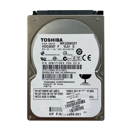 599055-001 HP 320GB 7200RPM SATA 3Gb/s 16MB Cache 2.5-inch Hard Drive