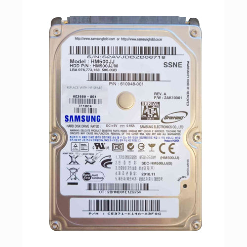 603669-001 HP 500GB 7200RPM SATA 3Gb/s 16MB Cache 2.5-inch Hard Drive