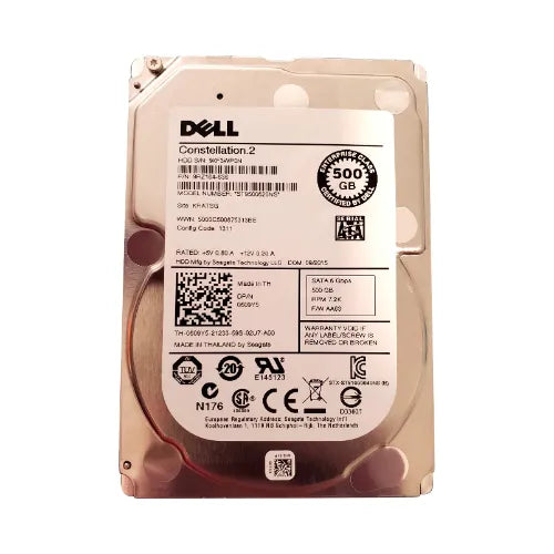 609Y5-DEL - Dell 500GB 7200RPM SATA 6Gb/s Hot-Pluggable 64MB Cache 2.5-Inch Hard Drive with Tray for PowerEdge Server