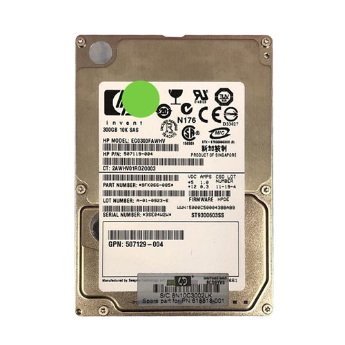 618518-001 HP 300GB 10000RPM SAS 6Gb/s Hot-Swappable Dual Port 2.5-inch Hard Drive