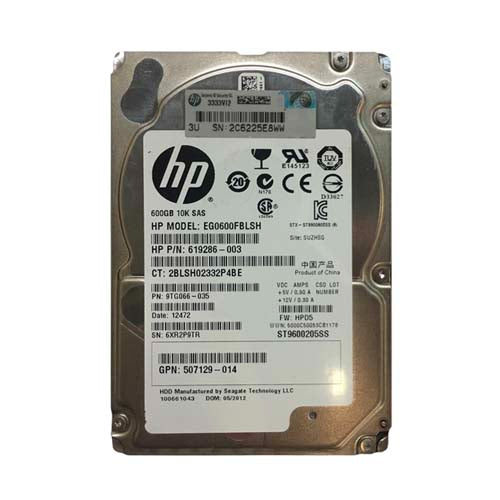 619286-003 HP 600GB 10000RPM SAS 6Gb/s Hot-Pluggable Dual Port SFF 2.5-inch Hard Drive with Tray for Gen1/7 ProLiant Server/ Storage System