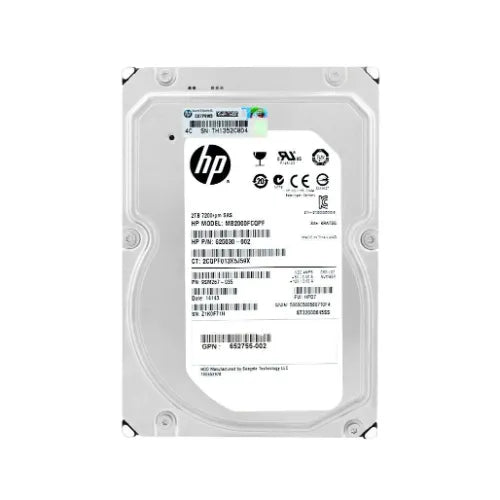 625030-002-1 - HP 2TB 7200RPM SAS 6Gb/s Hot-Pluggable LFF 3.5-Inch Midline Hard Drive with Smart Carrier for Gen8/9 ProLiant Server