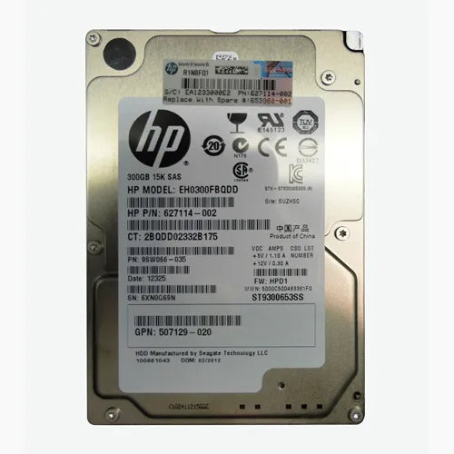 627114-002 HP 300GB 15000RPM SAS 6Gb/s Hot-Pluggable Dual Port 2.5-inch Hard Drive for Gen1 to Gen7 ProLiant Servers