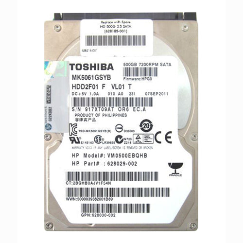 628029-002 HP 500GB 7200RPM SATA 3Gb/s NHP 16MB Cache SFF 2.5-inch Hard Drive for ProLiant Server