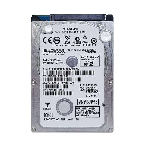 632401-001 HP 320GB 7200RPM SATA 3Gb/s 16MB Cache 2.5-inch Hard Drive