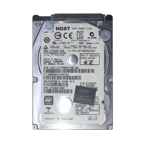 634862-005 HP 320GB 7200RPM SATA 3Gb/s 16MB Cache 2.5-inch Hard Drive