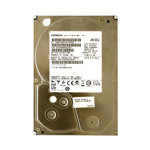 637328-001 HP 1TB 7200RPM SATA 6Gb/s NCQ 64MB Cache LFF 3.5-inch Midline Hard Drive with Tray for Workstation