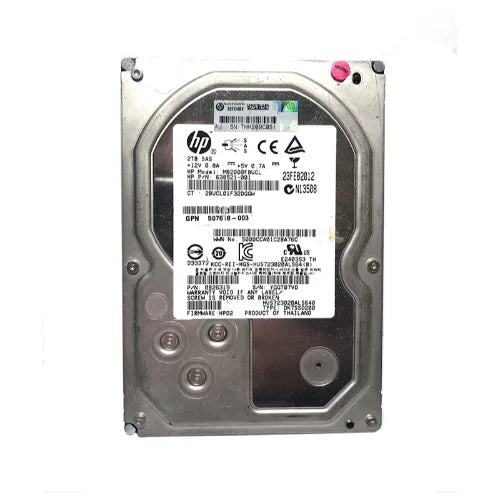 638521-001-1 - HP 2TB 7200RPM SAS 6Gb/s Hot-Pluggable LFF 3.5-Inch Midline Hard Drive with Smart Carrier for Gen8/9 ProLiant Server/Storage Array