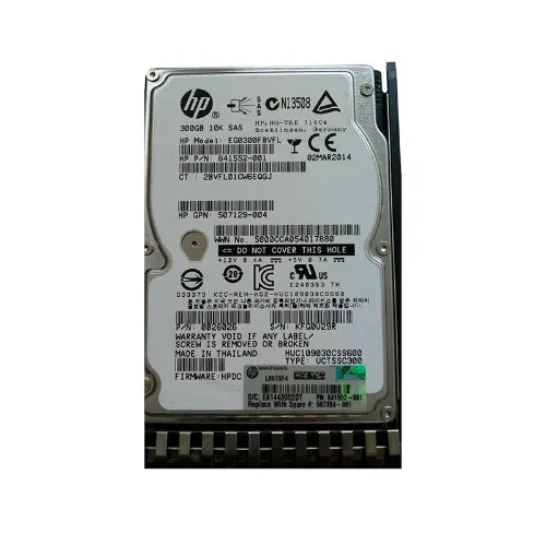 641552-001-RFB - HP 300GB 10000RPM SAS 6Gb/s Hot-Pluggable Dual Port SFF 2.5-inch Hard Drive with Smart Carrier for Gen8/9 ProLiant Server