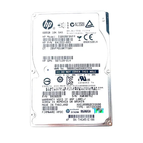 641552-003-RFB - HP 600GB 10000RPM SAS 6Gb/s Hot-Pluggable SFF 2.5-inch Hard Drive with Smart Carrier for Gen8/9 ProLiant Server/Storage Array
