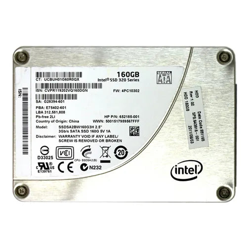 643916-001 HP 160GB Multi-Level Cell NAND SATA 3Gb/s 2.5-Inch Solid State Drive