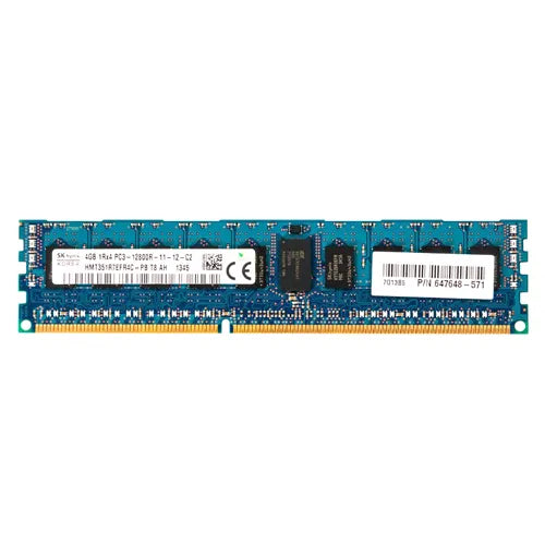 647648-571 HP 4GB DDR3-1600MHz PC3-12800 ECC Registered RDIMM CL11 1Rx4 1.5V 240-Pin Memory Module
