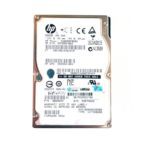 652566-003-GEN - HP 600GB 10000RPM SAS 6Gb/s Hot-Pluggable Dual Port SFF 2.5-inch Hard Drive