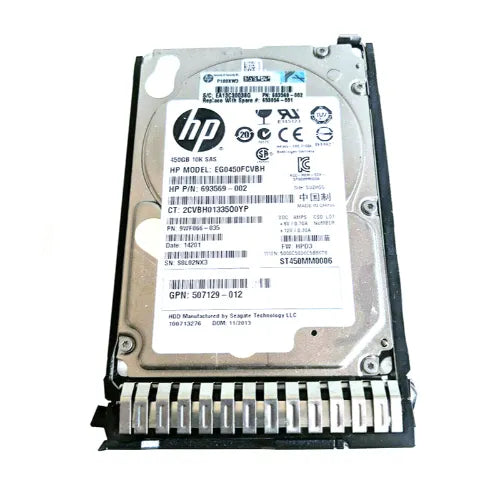 653956-001-GEN - HP 450GB 10000RPM SAS 6Gb/s Hot-Pluggable SFF 2.5-Inch Enterprise Hard Drive with Smart Carrier for Gen8/9 ProLiant Server/Storage Array