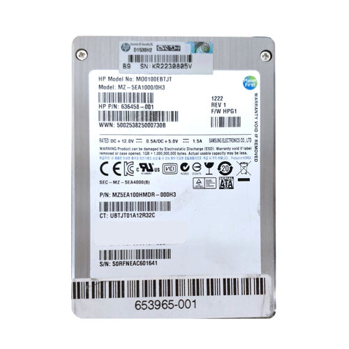 653965-001 HP 100GB Multi-Level Cell SATA 3Gb/s Mainstream 2.5-Inch Enterprise Solid State Drive for ProLiant Servers