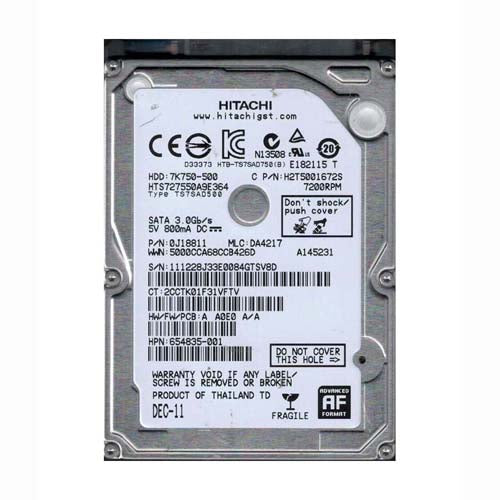 654835-001 HP 500GB 7200RPM SATA 3Gb/s 16MB Cache SFF 2.5-inch Hard Drive