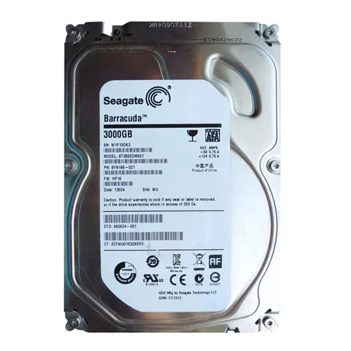 662624-001 HP 3TB 7200RPM SATA 6Gb/s 64MB Cache 3.5-Inch Hard Drive
