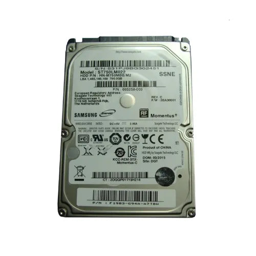 665258-003-GEN - HP 750GB 5400RPM SATA 3Gb/s 8MB Cache 2.5-inch Hard Drive