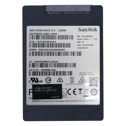 665961-001 HP 128GB Multi-Level Cell SATA 3Gb/s 2.5-Inch Solid State Drive