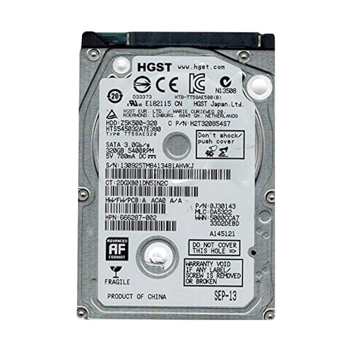666287-002 HP 320GB 5400RPM SATA 3Gb/s 8MB Cache 2.5-inch Hard Drive