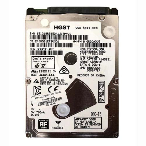 666288-005 HP 500GB 5400RPM SATA 6Gb/s 8MB Cache 2.5-inch Hard Drive