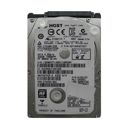 678934-001 HP 320GB 7200RPM SATA 6Gb/s 32MB Cache 2.5-inch Hard Drive
