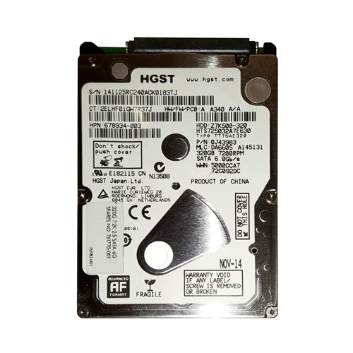 678934-003 HP 320GB 7200RPM SATA 6Gb/s 32MB Cache 2.5-inch Hard Drive