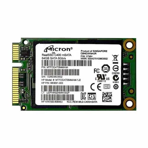 683691-003 HP C400 64GB Multi-Level Cell mSATA 1.8-Inch Solid State Drive