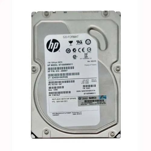 684180-001 HP 1TB 7200RPM SATA 3Gb/s 32MB Cache Hot-Swappable 3.5-Inch Hard Drive