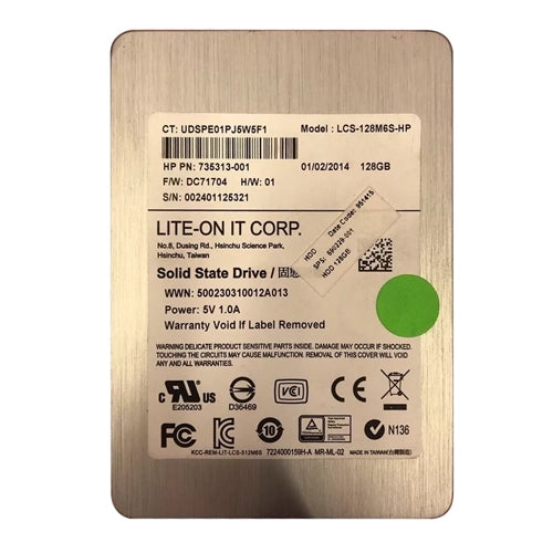 690229-001 HP 128GB Multi-Level Cell SATA 6Gb/s 2.5-inch Solid State Drive