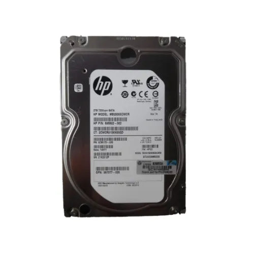 695502-002-RFB - HP 2TB 7200RPM SATA 3Gb/s Hot-Pluggable LFF 3.5-Inch Midline Hard Drive with Tray for Gen1/7 ProLiant Server/Storage Array