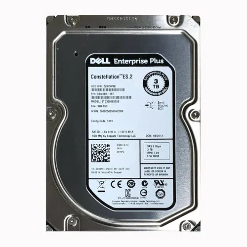 6H6FG Dell 3TB 7200RPM SAS 6Gb/s 64MB Cache 3.5-Inch Hard Drive for EqualLogic Storage Array