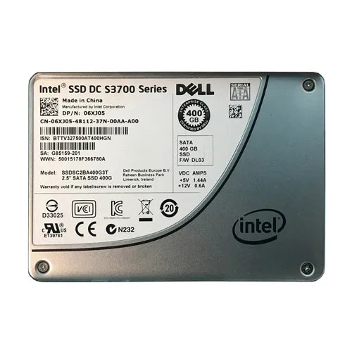 6XJ05 Dell 400GB Multi-Level Cell SATA 6Gb/s Hot-Pluggable 2.5-Inch Solid State Drive for PowerEdge Servers
